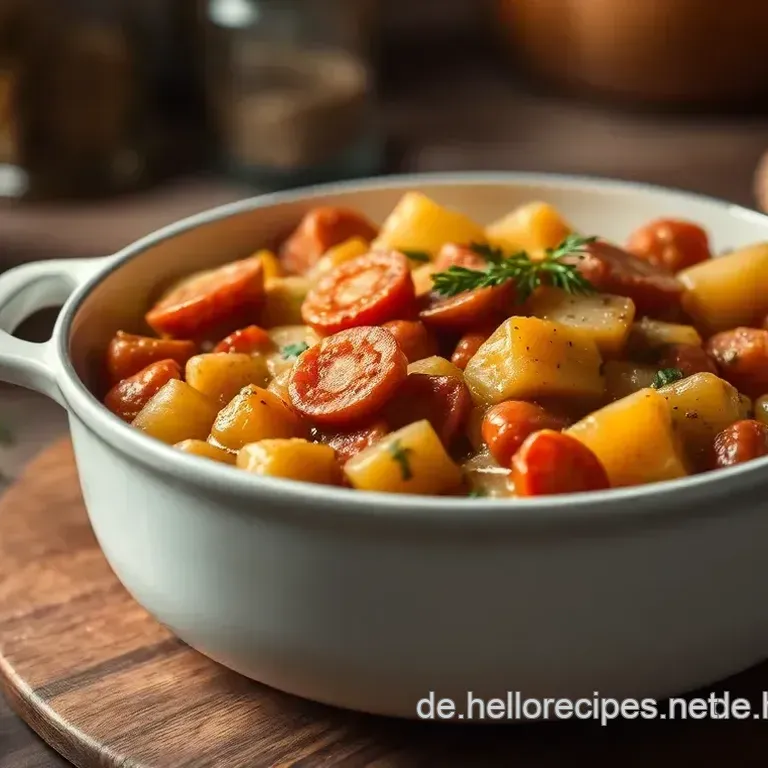 Herzhafter Kartoffeleintopf mit Würstchen – Ein Familienrezept für kalte Tage