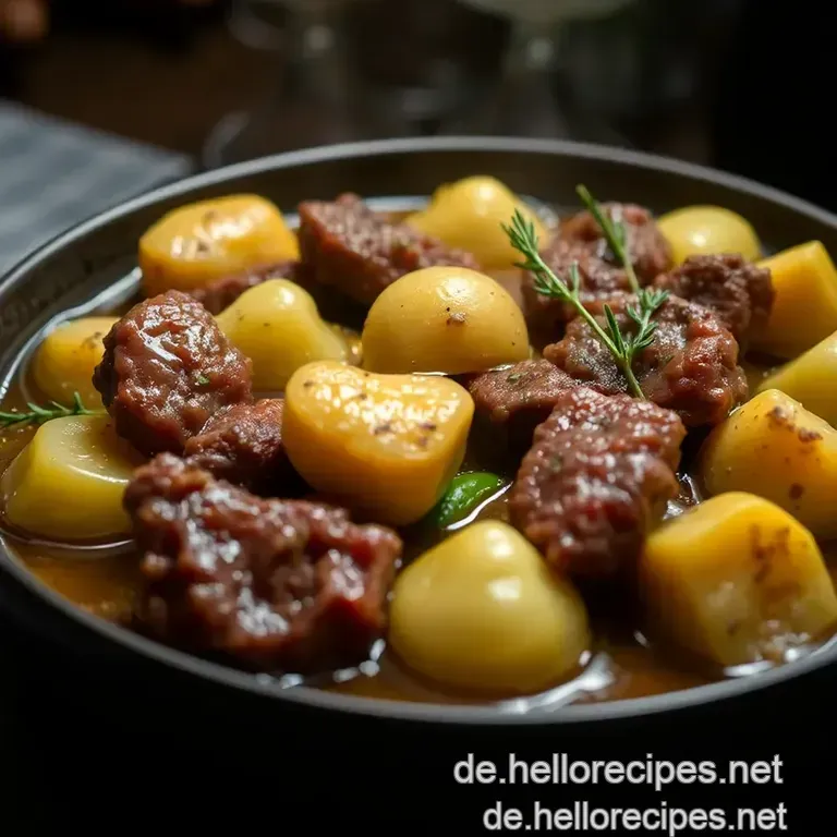 Herzhafter Möhren Eintopf mit zartem Rindfleisch presentation