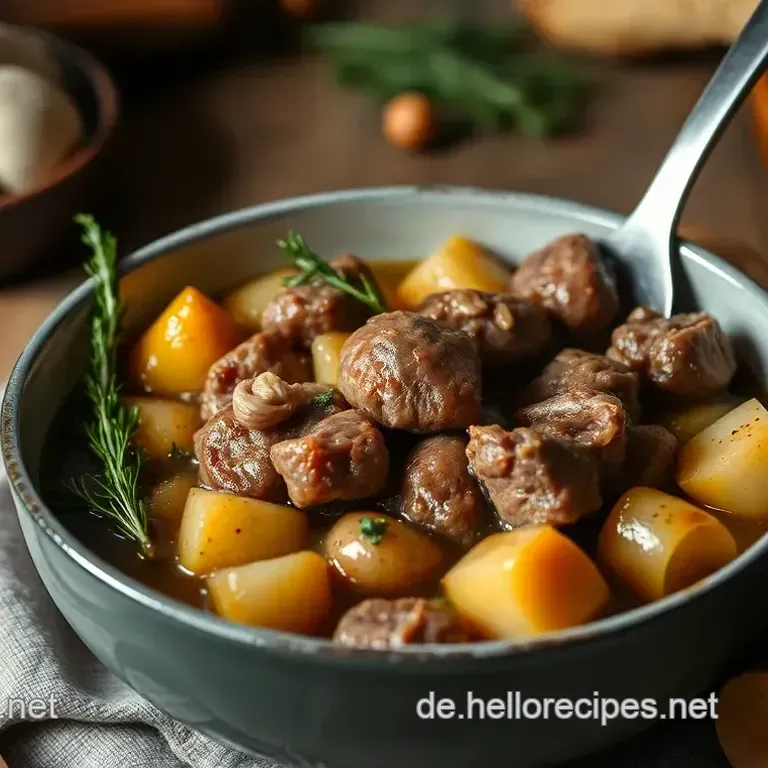 Herzhafter Möhren Eintopf mit zartem Rindfleisch