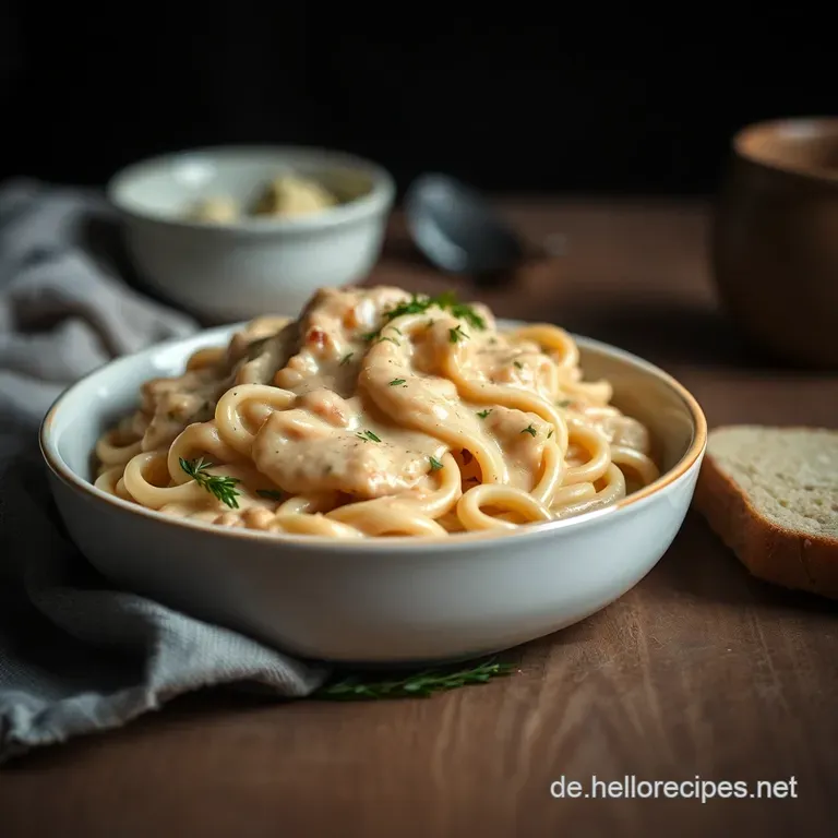 Herzhaftes Geschnetzeltes Stroganoff presentation
