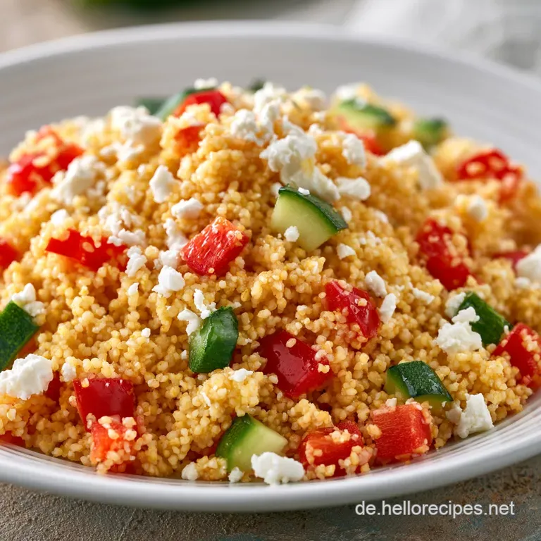Hirse Rezept mit Gem&uuml;se & Feta: Herzhaft