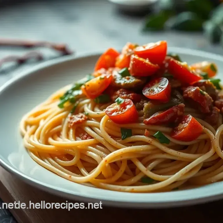 Italienische Spaghetti mit Garnelen und Kirschtomaten
