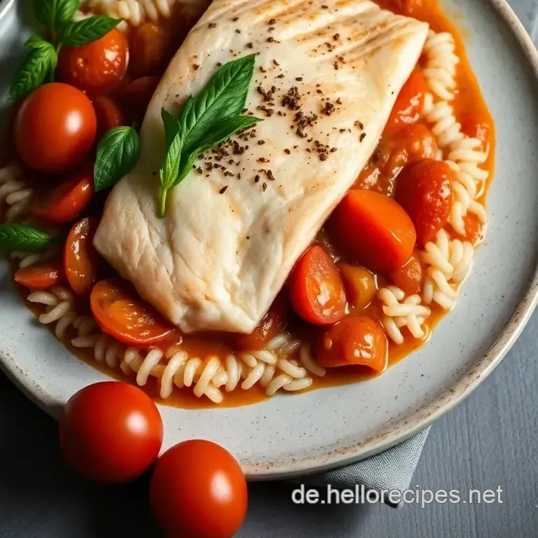 Italienischer Thunfisch in würziger Tomatensauce presentation