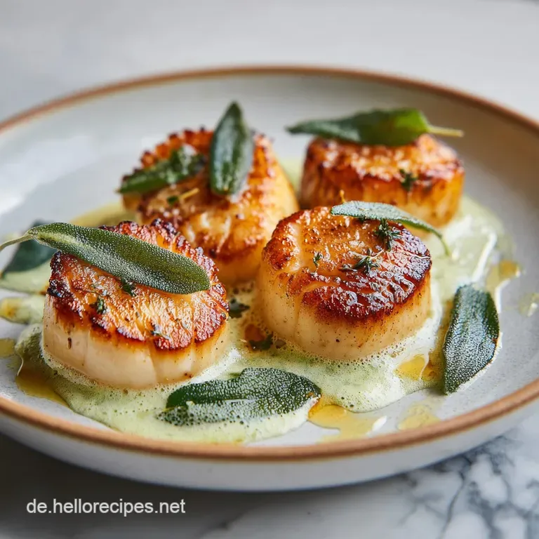 Jakobsmuscheln mit Salbeischaum und brauner Butter