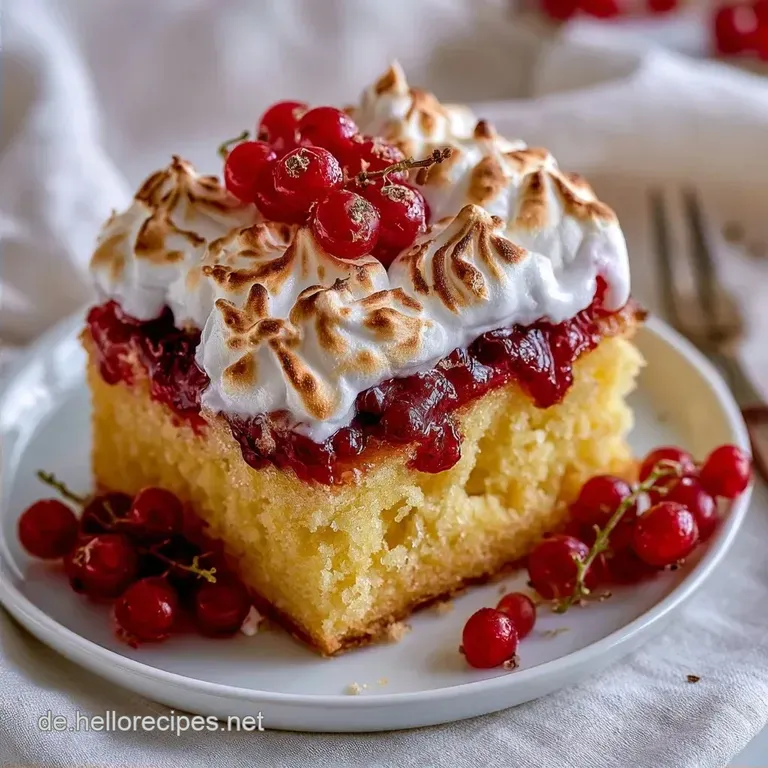 Johannisbeerkuchen mit Baiser vom Blech