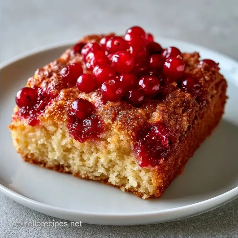 Johannisbeerkuchen mit Streuseln aus dem Ofen