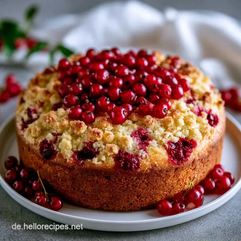 Saftiger Johannisbeerkuchen mit Streuseln