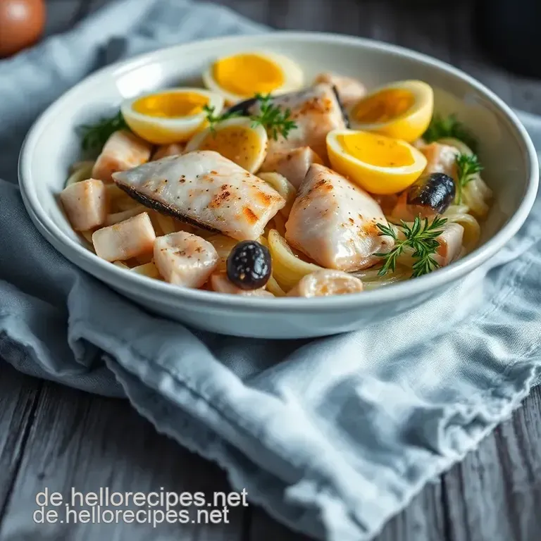 Kabeljau à la Maison: Knusprig Gebratener Kabeljau mit Zitrone und Kräutern presentation