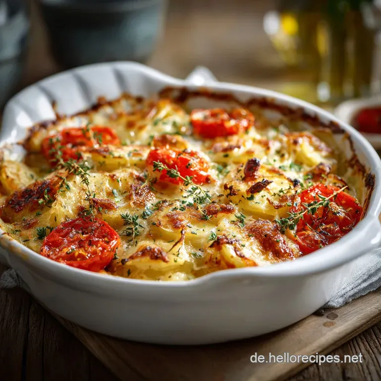 Kartoffelkohlrabi Gratin Mit Tomaten: Herzhafter Auflauf Rheinischer Art presentation