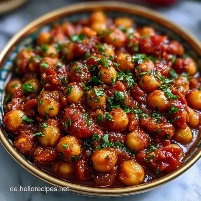 Kichererbsen in Tomatensauce in 20 Minuten