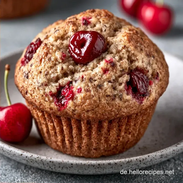 Saftige Kirsch Bananen Muffins ohne Zucker