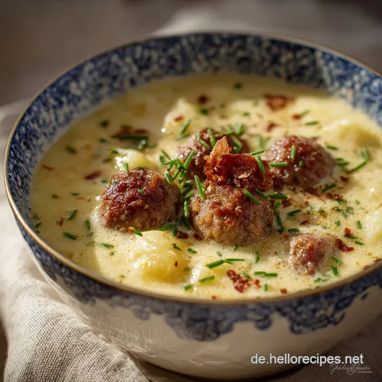 Klassische Kartoffelsuppe Mit W&uuml;rstchen: Das Herzhafte Rezept F&uuml;r Perfekte Hausmannskost presentation