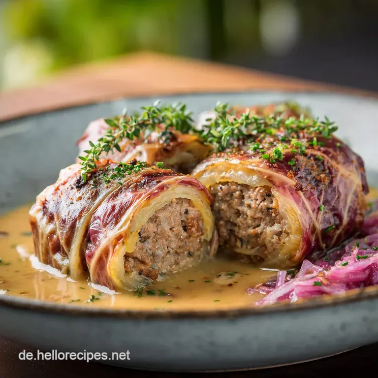 Kohlrouladen mit Hackfleisch: Omas Klassiker mit s&auml;miger Bratenso&szlig;e
