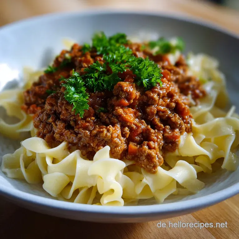 Nudeln mit Hackfleischsauce: Das Sonntags-Klassiker Rezept