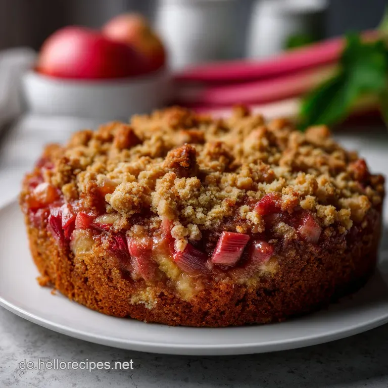 Rhubarb Cake: Klassischer Saftiger Streuselkuchen