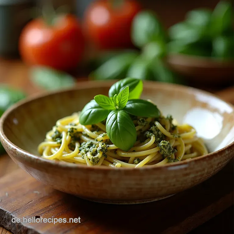 Grüner Goldstandard Klassisches Basilikumpesto Genovese Intensiv Aromatisch presentation