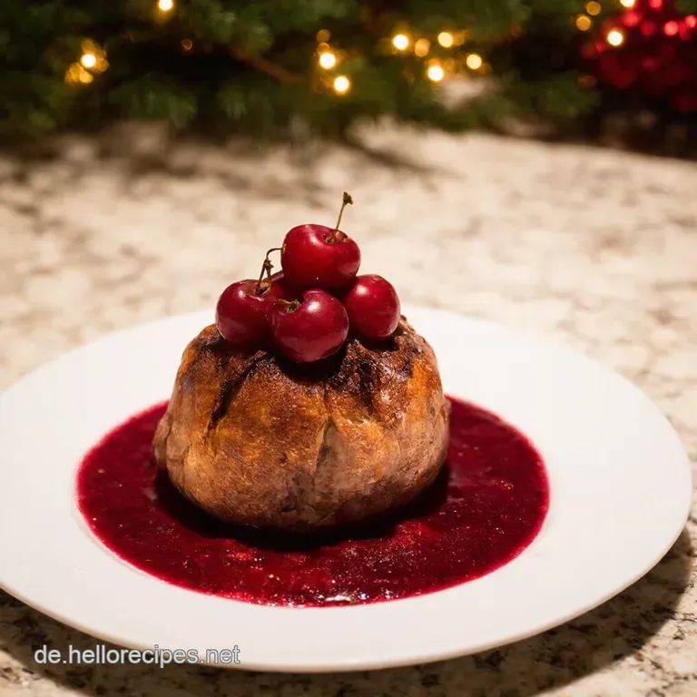 Knusprige Entenbrust Mit Kirschrotweinsauce presentation