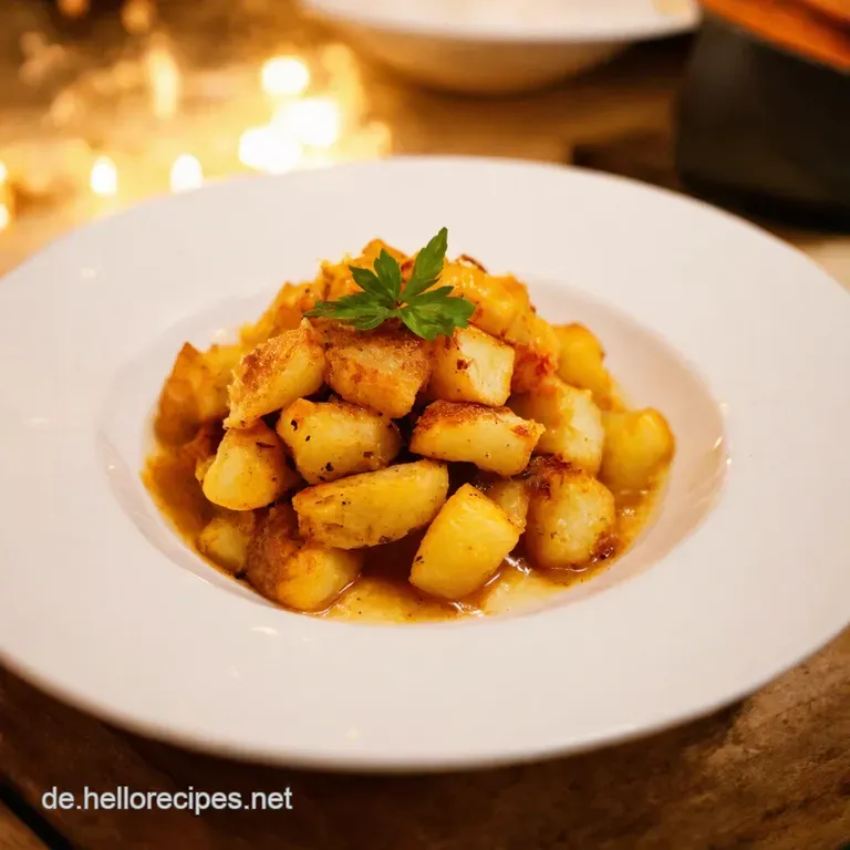 Knusprige G&auml;nsefettbratkartoffeln Mit Speck Zwiebeln presentation