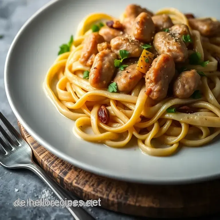 Knusprige gebratene Nudeln mit Ente – Asiatischer Genuss für zu Hause presentation