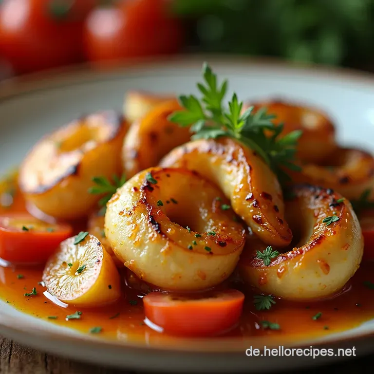 Knusprige Hähnchenkeulen Mediterranes Ofengemüse vom Blech presentation