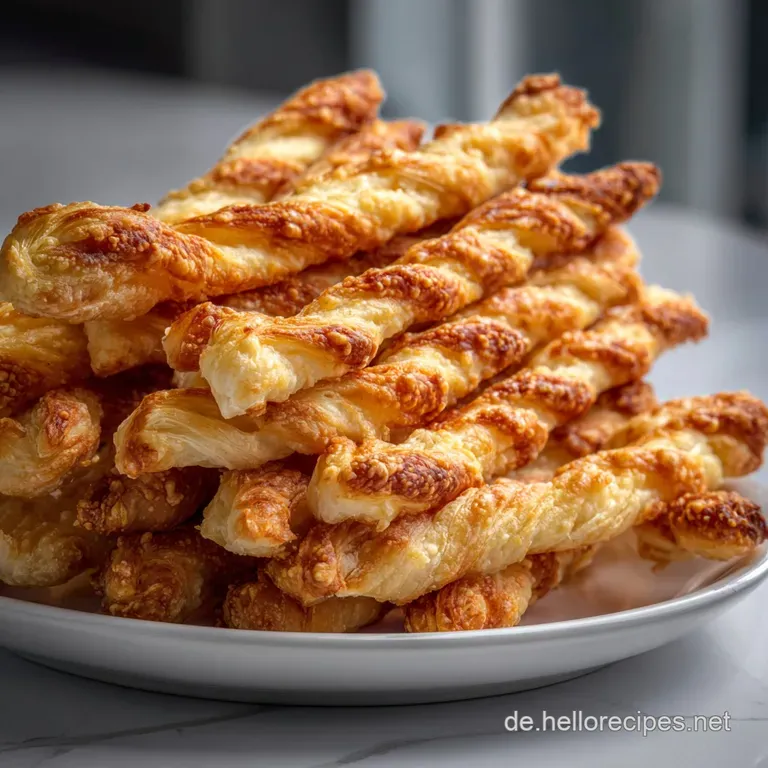Knusprige K&auml;sestangen: Der Bl&auml;tterteig-Klassiker F&uuml;r Brotzeit presentation