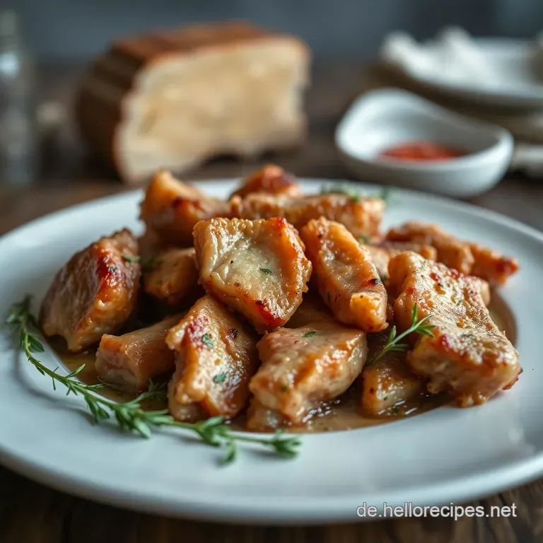 Knusprige Ofen-Hähnchenteile mit Kräutern und Zitrone presentation