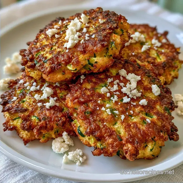 Knusprige Zucchinipuffer mit Feta