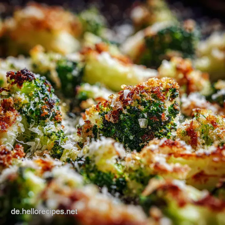 Knuspriger Smashed Brokkoli mit Parmesan und Knoblauch