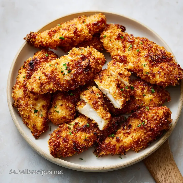Plated air-fried chicken with vibrant green herbs, sitting beside lemon wedges. Delicious and perfectly cooked chicken.