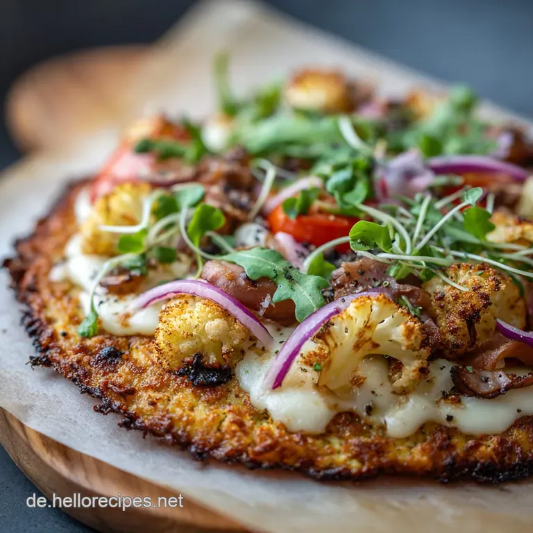 Krosser Traum Low Carb Blumenkohl Pizza Margherita presentation