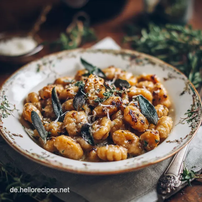 Herbstgold Auf Dem Teller K&uuml;rbisgnocchi Mit Brauner Salbeibutter presentation