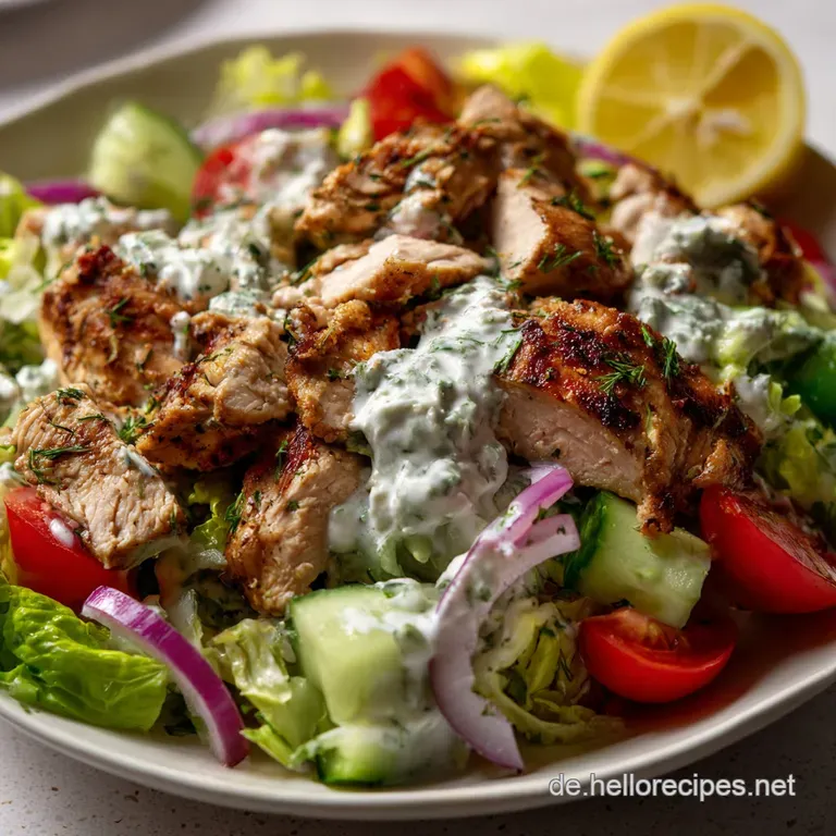 H&auml;hnchen Salat Low Carb: Joghurt-Kr&auml;uter-Traum