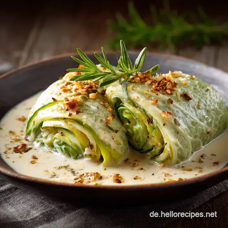 Low Carb Zucchinikohlrabiwraps Mit Cremiger H&auml;hnchenf&uuml;llung presentation