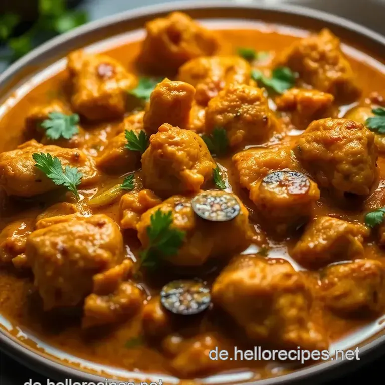 Madras Chicken Curry mit Ananas &amp Kokosmilch presentation