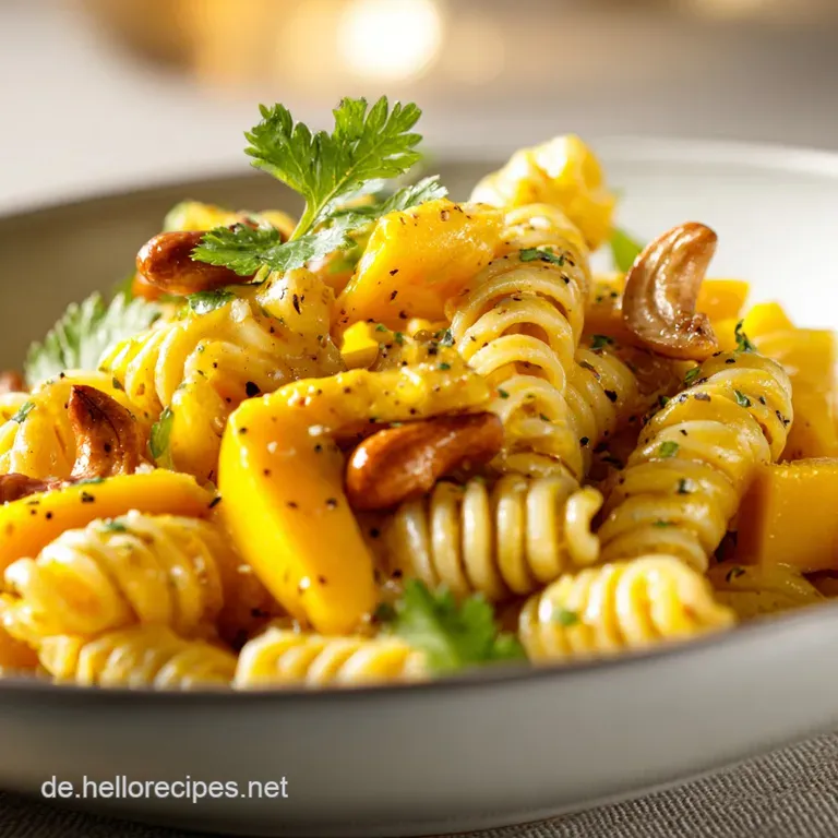 Mangoerdnusssensation Blitzschnelle Vegane Nudelpfanne presentation