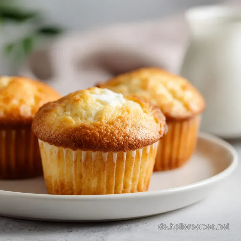 A marble muffin on a white plate, highlighting the light and dark batter swirls and soft, slightly domed top. Subtle yogur...