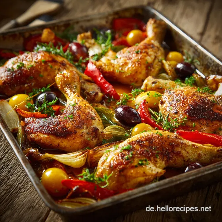 Mediterranes H&auml;hnchen aus dem Ofen: Knuspriges Gold vom Blech mit Feta