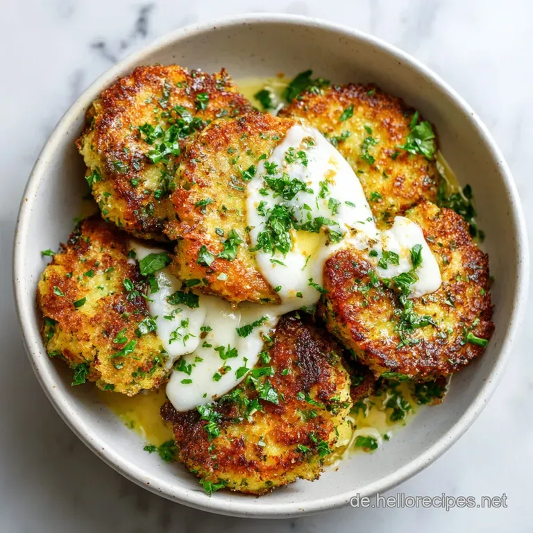 Mit Mozzarella gef&uuml;llte Kartoffel Kr&auml;uter Taler: Knusprig