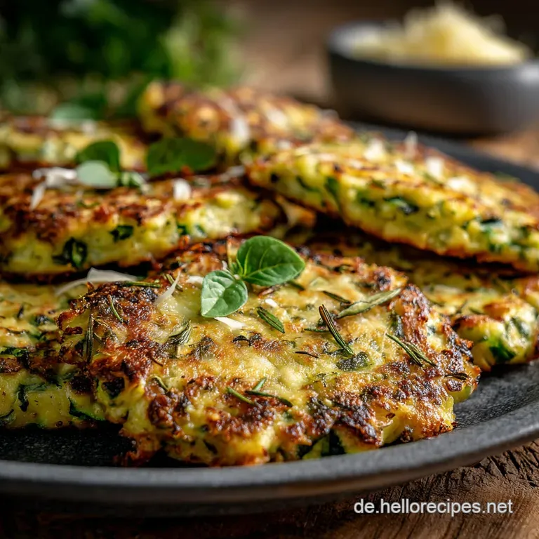 Ofen Zucchini Bratlinge Mit K&auml;se: Goldbraun Saftig Low Carb presentation