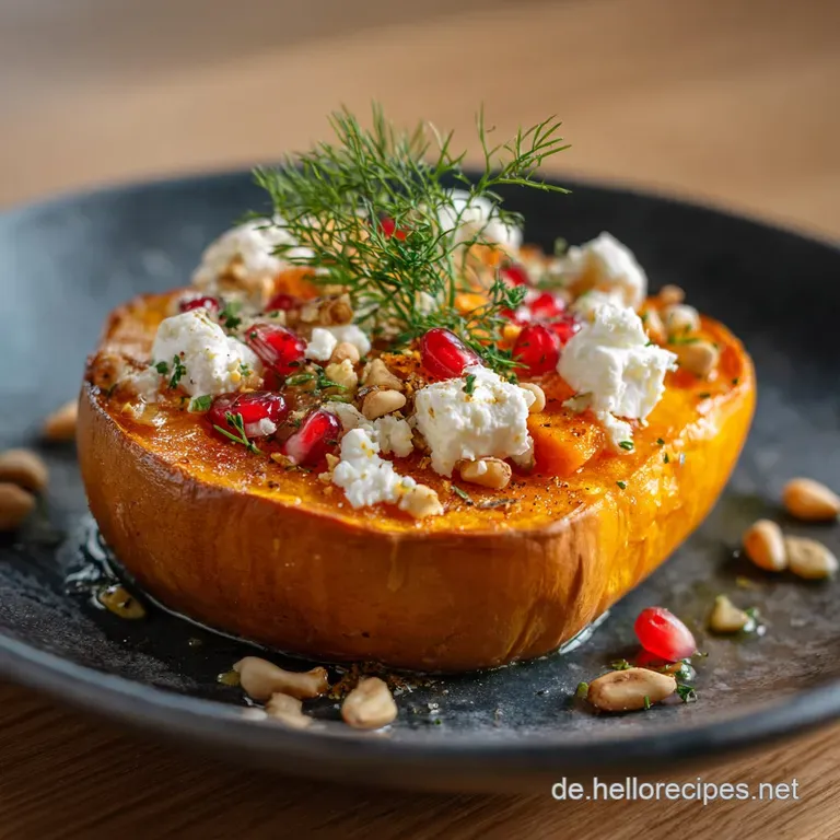 Ofenk&uuml;rbis Mit Feta Und Honig: Cremig-W&uuml;rzig Und in 15 Min. Vorbereitet presentation