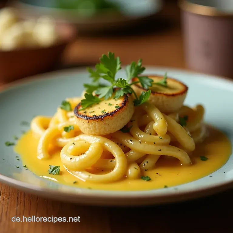 Omas Apfelzimt Brotauflauf Mit Vanillesauce presentation