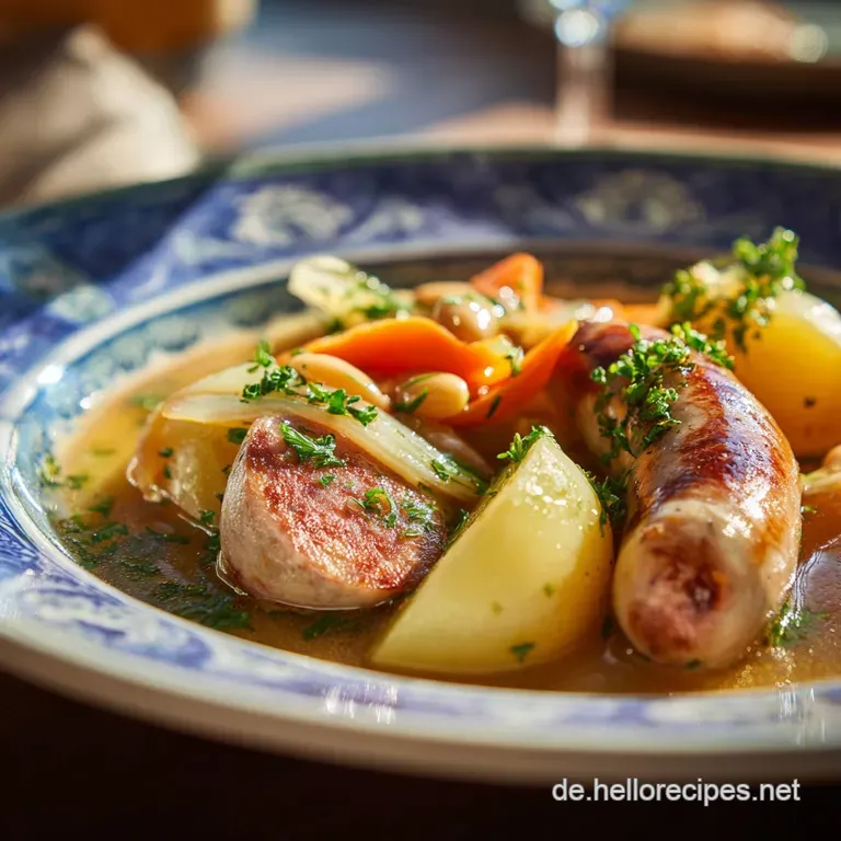 Der Echte Seelenw&auml;rmer Herzhafter Bohneneintopf Omas Art Mit Mettwurst Und Majoran presentation