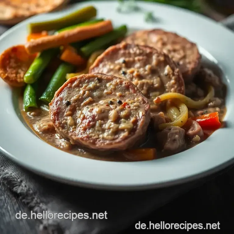 Omas Herzhafter Schweinerollbraten presentation