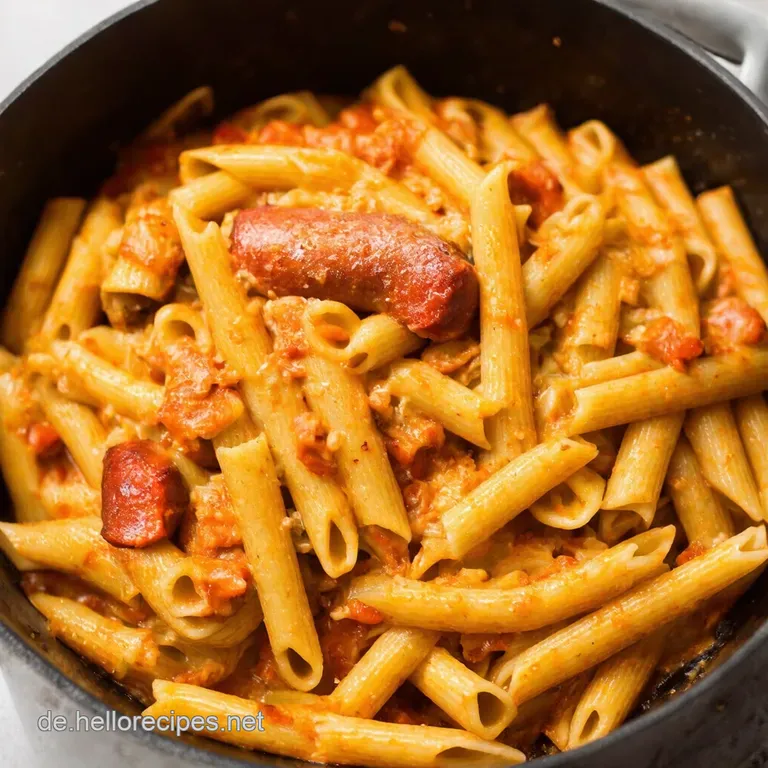 One Pot Blitz Cremige Cajun Wurst Pasta