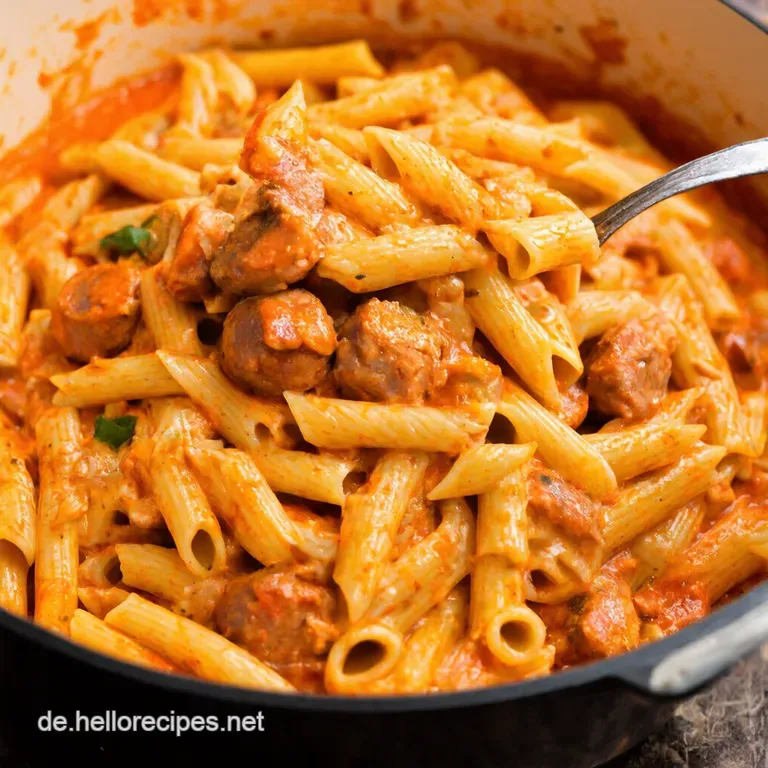 One Pot Creamy Cajun Sausage Pasta presentation