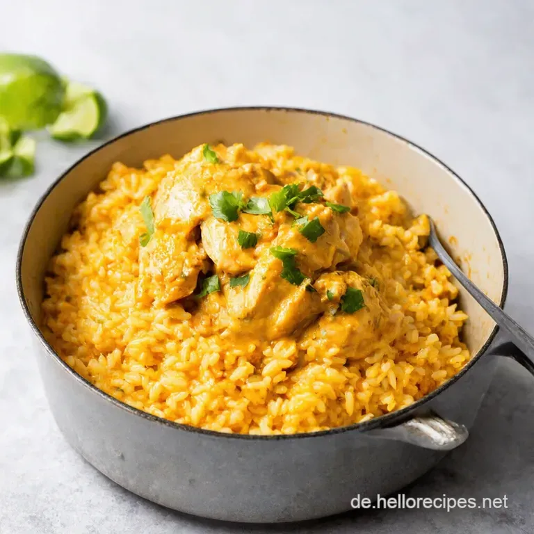 One Pot Queso Chicken Rice Comfort Food Blitzschnell