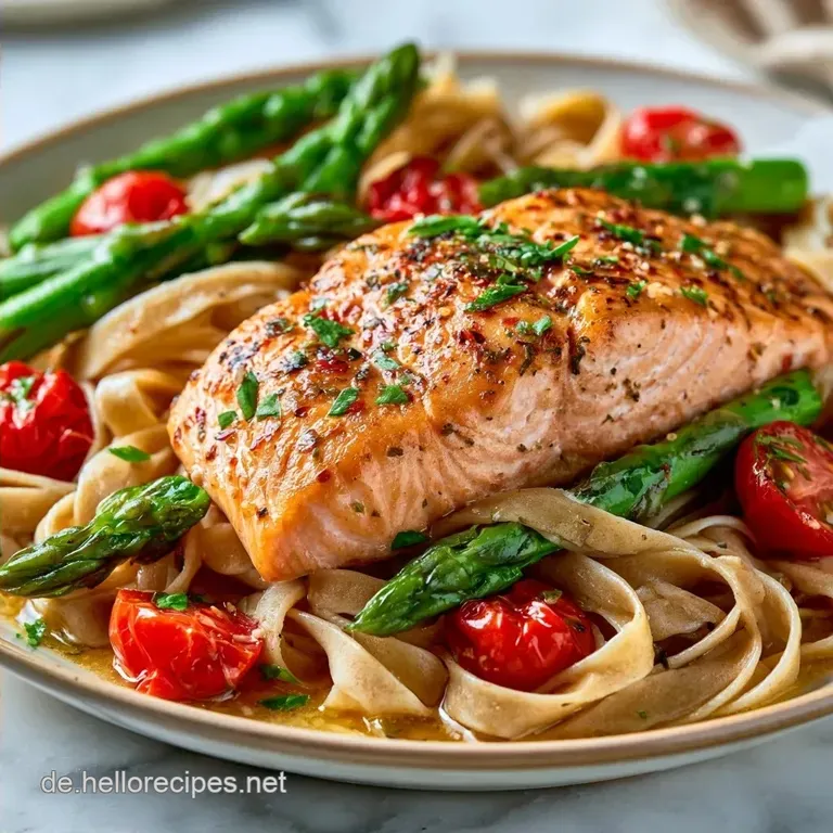 Pasta Gr&uuml;ner Spargel Lachs: Cremig & Frisch