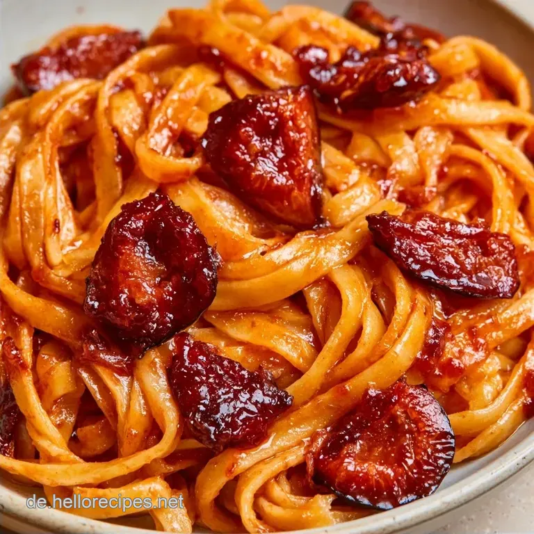 Pasta mit Zwetschgen mit Schalotten