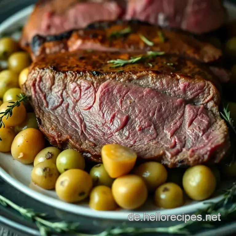 Perfekt gebratenes Roastbeef Steak à la Chef presentation