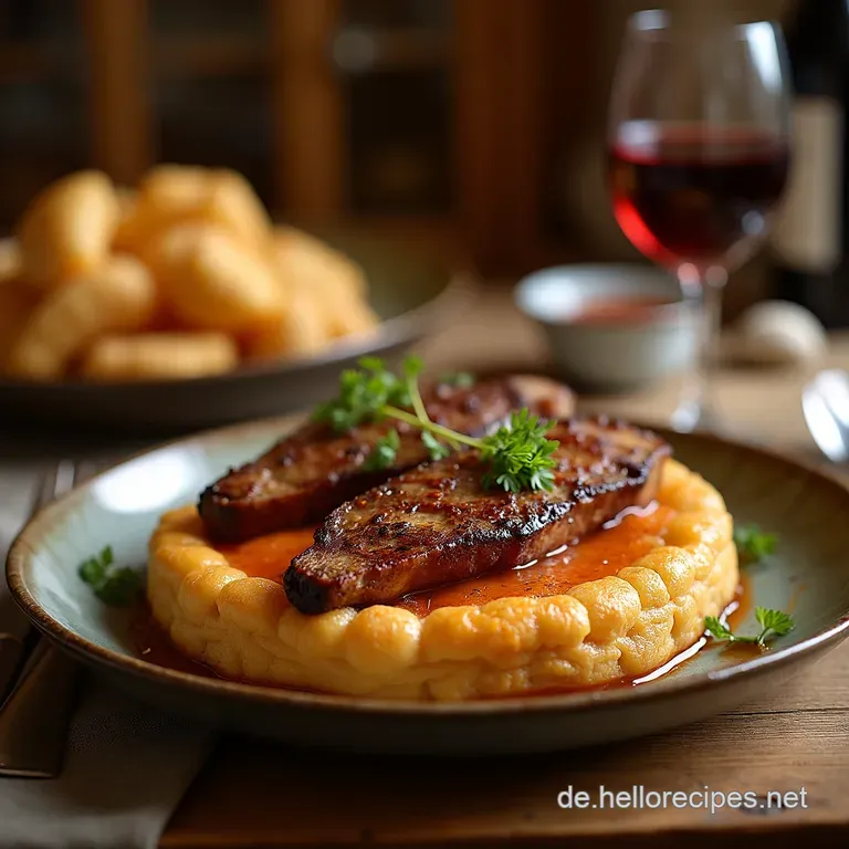 Die Königin des Sonntagsessens Saftige Entenbrust mit knuspriger Haut und RotweinKirschSoße presentation